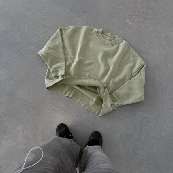 Baggy Staple Green Fadeout Crewneck - 500 GSM