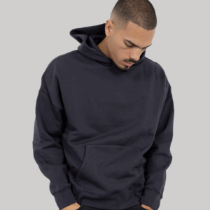 Boxy Navy Blank Hoodie - 450 GSM