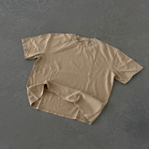 Cream Palm Springs American Boxy Tee - 300 GSM