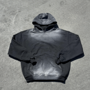 Black Spray Wash Hoodie - 500 GSM