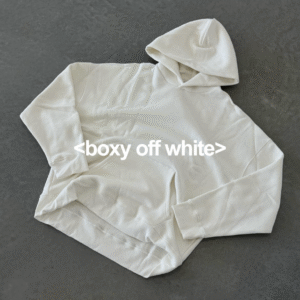 Boxy Off White Blank Hoodie - 465 GSM