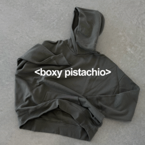 Boxy Pistache Blank Hoodie - 370 GSM